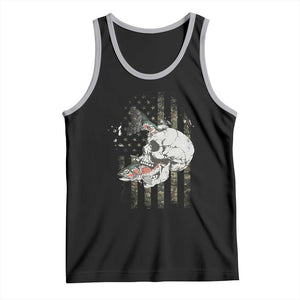 Halloween Fishing Skeleton Skull Tank Top American Flag Camo Fish Skull Fisherman Gifts TS10 Black Athletic Heather Print Your Wear