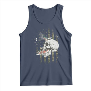 Halloween Fishing Skeleton Skull Tank Top American Flag Camo Fish Skull Fisherman Gifts TS10 Navy Print Your Wear