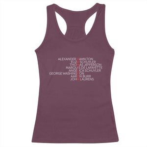 Hamilton Eliza Jefferson Angelica & Burr Names Racerback Tank Top TS10 Maroon Print Your Wear