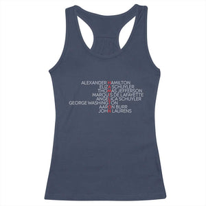 Hamilton Eliza Jefferson Angelica & Burr Names Racerback Tank Top TS10 Navy Print Your Wear