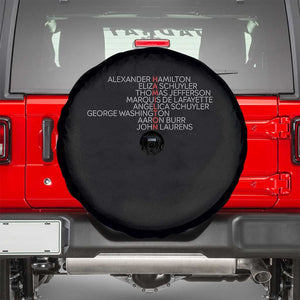 Hamilton Eliza Jefferson Angelica & Burr Names Spare Tire Cover TS10 Black Print Your Wear