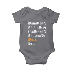 Hamilton Laurens Lafayette Mulligan Burr Sir Baby Onesie TS10 Charcoal Print Your Wear