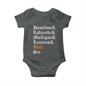 Hamilton Laurens Lafayette Mulligan Burr Sir Baby Onesie TS10 Dark Heather Print Your Wear
