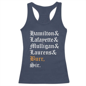 Hamilton Laurens Lafayette Mulligan Burr Sir Racerback Tank Top TS10 Navy Print Your Wear