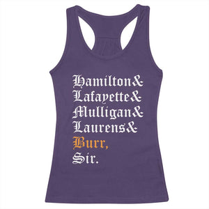 Hamilton Laurens Lafayette Mulligan Burr Sir Racerback Tank Top TS10 Purple Print Your Wear