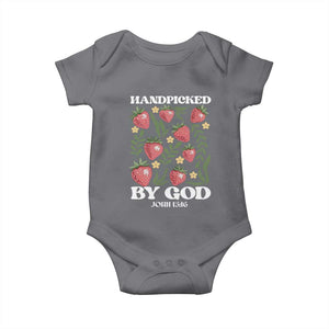 Handpicked By God Baby Onesie Religious Christian Bible Verse Strawberries TS11 Charcoal Print Your Wear
