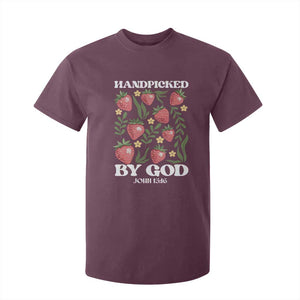 Handpicked By God T Shirt For Kid Religious Christian Bible Verse Strawberries TS11 Maroon Print Your Wear