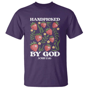 Handpicked By God T Shirt Religious Christian Bible Verse Strawberries TS11 Purple Print Your Wear