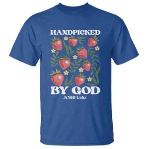 Handpicked By God T Shirt Religious Christian Bible Verse Strawberries TS11 Royal Blue Print Your Wear