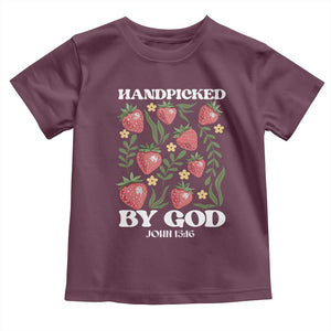 Handpicked By God Toddler T Shirt Religious Christian Bible Verse Strawberries TS11 Maroon Print Your Wear