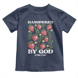 Handpicked By God Toddler T Shirt Religious Christian Bible Verse Strawberries TS11 Navy Print Your Wear