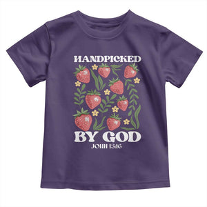 Handpicked By God Toddler T Shirt Religious Christian Bible Verse Strawberries TS11 Purple Print Your Wear