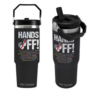 Hands Off Flip Straw Tumbler Social Security And Medicare Protest Vintage Hand Print TS11 One Size: 30 oz Black Print Your Wear