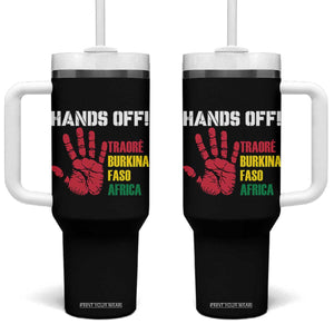 Hands Off Traoré Burkina Faso Africa Tumbler With Handle TS02 One Size: 40 oz Black Print Your Wear