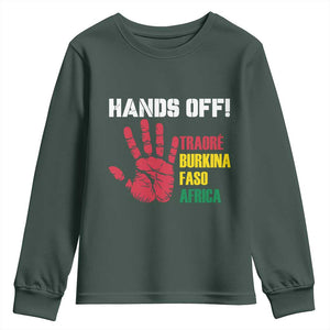 Hands Off Traoré Burkina Faso Africa Youth Sweatshirt TS02 Dark Forest Green Print Your Wear