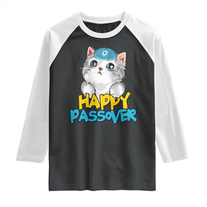 Happy Passover Cute Cat Raglan Shirt Seder Jewish Pesach TS02 Black White Print Your Wear