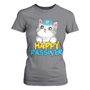 Happy Passover Cute Cat T Shirt For Women Seder Jewish Pesach TS02 Charcoal Print Your Wear