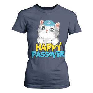 Happy Passover Cute Cat T Shirt For Women Seder Jewish Pesach TS02 Navy Print Your Wear