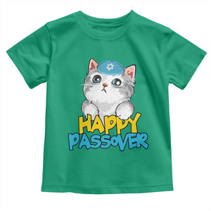 Happy Passover Cute Cat Toddler T Shirt Seder Jewish Pesach TS02 Irish Green Print Your Wear