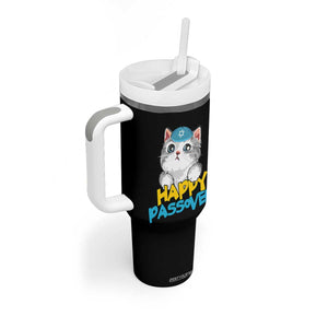 Happy Passover Cute Cat Tumbler With Handle Seder Jewish Pesach TS02 Print Your Wear