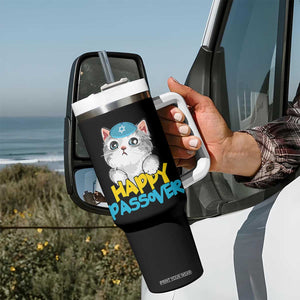 Happy Passover Cute Cat Tumbler With Handle Seder Jewish Pesach TS02 Print Your Wear