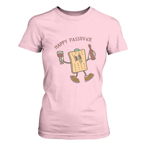Happy Passover Matzah Drinking T Shirt For Women Wine and Matzo Matzatarian Funny Pesach Jewish TS02 Light Pink Print Your Wear