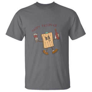 Happy Passover Matzah Drinking T Shirt Wine and Matzo Matzatarian Funny Pesach Jewish TS02 Charcoal Print Your Wear