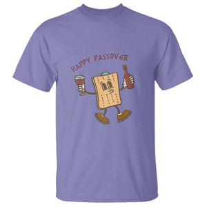 Happy Passover Matzah Drinking T Shirt Wine and Matzo Matzatarian Funny Pesach Jewish TS02 Violet Print Your Wear