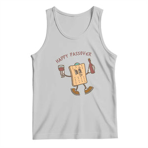 Happy Passover Matzah Drinking Tank Top Wine and Matzo Matzatarian Funny Pesach Jewish TS02 Ash Print Your Wear