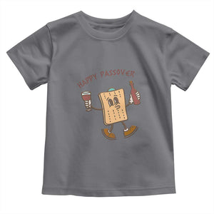 Happy Passover Matzah Drinking Toddler T Shirt Wine and Matzo Matzatarian Funny Pesach Jewish TS02 Charcoal Print Your Wear