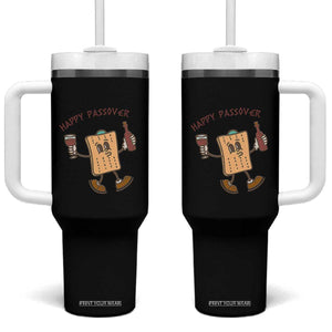 Happy Passover Matzah Drinking Tumbler With Handle Wine and Matzo Matzatarian Funny Pesach Jewish TS02 One Size: 40 oz Black Print Your Wear