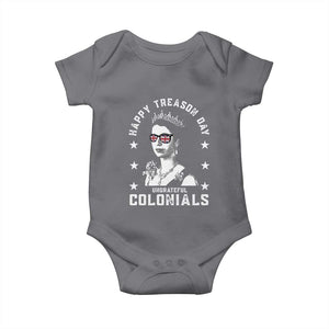 Happy Treason Day Baby Onesie British Queen Funny July 4th Colonial Meme TS10 Charcoal Print Your Wear