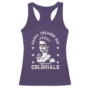 Happy Treason Day Racerback Tank Top British Queen Funny July 4th Colonial Meme TS10 Purple Print Your Wear