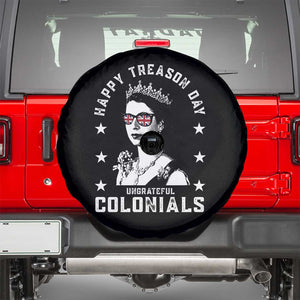 Happy Treason Day Spare Tire Cover British Queen Funny July 4th Colonial Meme TS10 Black Print Your Wear