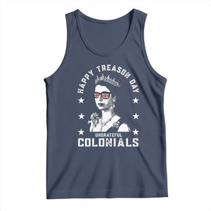 Happy Treason Day Tank Top British Queen Funny July 4th Colonial Meme TS10 Navy Print Your Wear