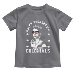 Happy Treason Day Toddler T Shirt British Queen Funny July 4th Colonial Meme TS10 Charcoal Print Your Wear