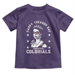 Happy Treason Day Toddler T Shirt British Queen Funny July 4th Colonial Meme TS10 Purple Print Your Wear