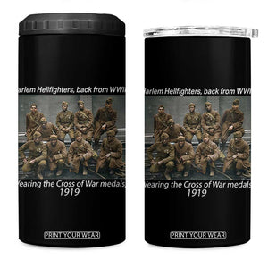 Harlem Hellfighters 1919 WWII Heroes 4 in 1 Can Cooler Tumbler Cross of War Medal Tribute African American Black History TS02 One Size: 16 oz Black Print Your Wear