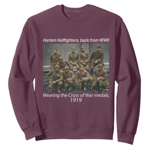 Harlem Hellfighters 1919 WWII Heroes Sweatshirt Cross of War Medal Tribute African American Black History TS02 Maroon Print Your Wear