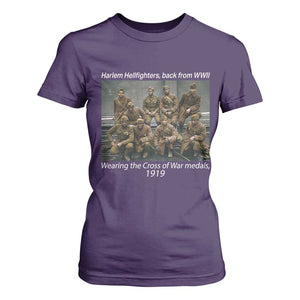 Harlem Hellfighters 1919 WWII Heroes T Shirt For Women Cross of War Medal Tribute African American Black History TS02 Purple Print Your Wear