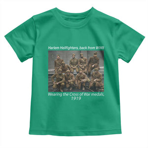 Harlem Hellfighters 1919 WWII Heroes Toddler T Shirt Cross of War Medal Tribute African American Black History TS02 Irish Green Print Your Wear