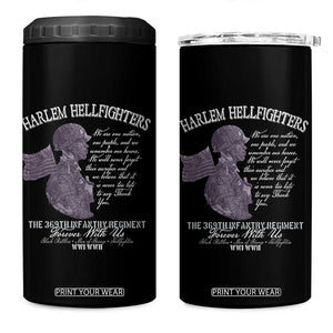 Harlem Hellfighters Tribute 4 in 1 Can Cooler Tumbler 369th Infantry Regiment Military Soldiers Vintage TS02 One Size: 16 oz Black Print Your Wear