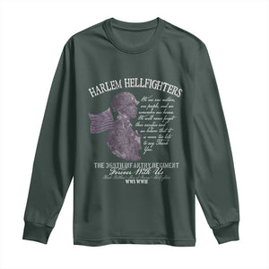 Harlem Hellfighters Tribute Long Sleeve Shirt 369th Infantry Regiment Military Soldiers Vintage TS02 Dark Forest Green Print Your Wear