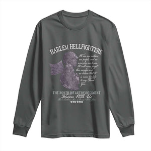 Harlem Hellfighters Tribute Long Sleeve Shirt 369th Infantry Regiment Military Soldiers Vintage TS02 Dark Heather Print Your Wear