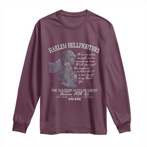 Harlem Hellfighters Tribute Long Sleeve Shirt 369th Infantry Regiment Military Soldiers Vintage TS02 Maroon Print Your Wear
