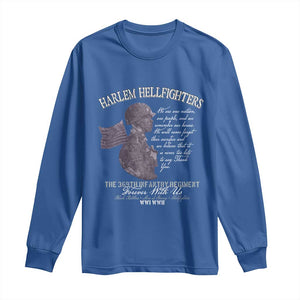 Harlem Hellfighters Tribute Long Sleeve Shirt 369th Infantry Regiment Military Soldiers Vintage TS02 Royal Blue Print Your Wear