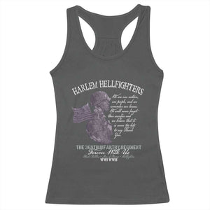 Harlem Hellfighters Tribute Racerback Tank Top 369th Infantry Regiment Military Soldiers Vintage TS02 Dark Heather Print Your Wear