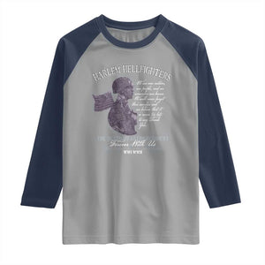 Harlem Hellfighters Tribute Raglan Shirt 369th Infantry Regiment Military Soldiers Vintage TS02 Sport Gray Navy Print Your Wear