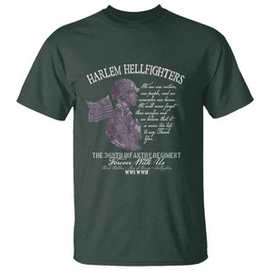 Harlem Hellfighters Tribute T Shirt 369th Infantry Regiment Military Soldiers Vintage TS02 Dark Forest Green Print Your Wear