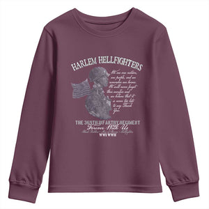 Harlem Hellfighters Tribute Youth Sweatshirt 369th Infantry Regiment Military Soldiers Vintage TS02 Maroon Print Your Wear